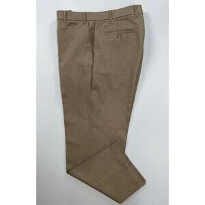 Levi's Vintage Flat Front Dacron Polyester Action Slacks. Heather Brown, 38X30.